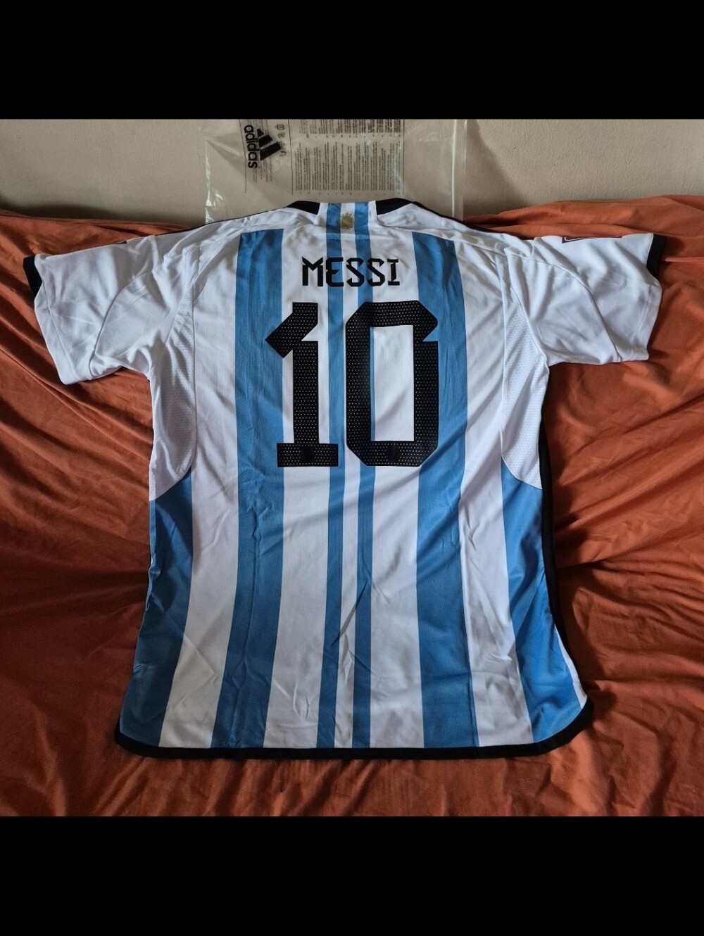 Adidas Lionel Messi Argentina 3 Stars Fifa Soccer Jersey Qatar Size 4-XL 🔥